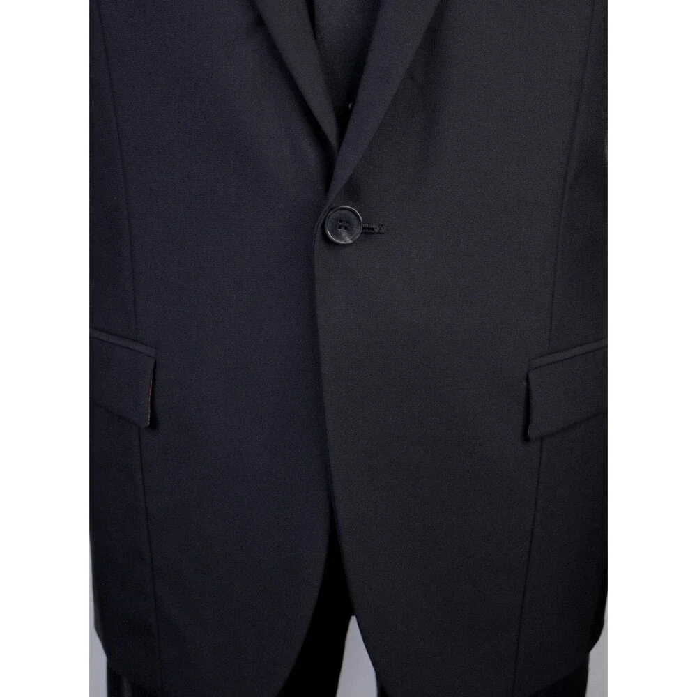 G Givenchy Blazer Sport Coat Solid Black Sz 40S Two Button Jacket